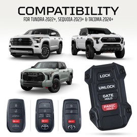 AJT DESIGN Replacement Keyfob Compatible with Toyota Tacoma (2024+), Tundra (2022+) & Sequoia (2023+) - Custom Made in USA -Black
