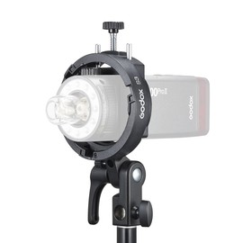 Godox S3 Speedlite Bracket with Bowens Mount for Godox V1pro V100 AD200Pro II etc Round Head Flash Series and AD300 V860III TT350 Series Speedlite,Direction-Adjustable Handle