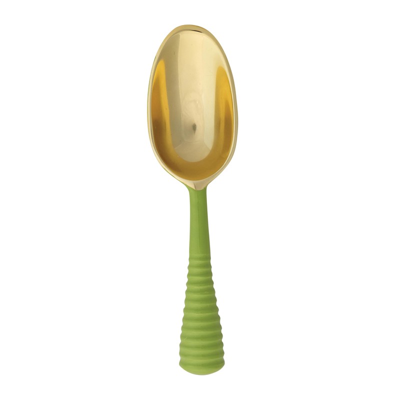 Creative Co-Op Enameled Aluminum Scoop with Ribbed Handle, Gold Finish
