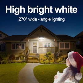 intelamp Solar Security Lights Motion Sensor LED Solar Lights Outdoor 6000mAh 1200ML Solar Powered Flood Lights Outside IP65 Waterproof,270° Wide Illumination,3 Lighting Modes with Remote Control