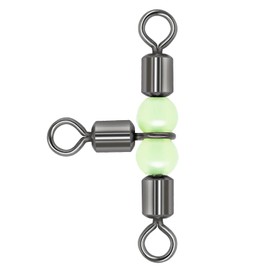 HARUMAKI スイベル 釣り用スイベル 銀色 25個セット ボールベアリング 夜光玉 T型 ステンレス 耐腐食 360度回転 クイックチェンジ 釣り道具 渓流釣り 海釣り (1*2)