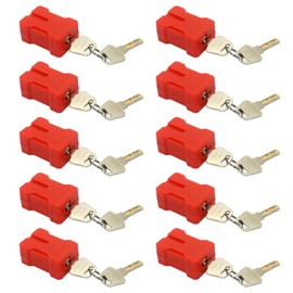 10Pcs 7397 Electrical Plug Lockout Device with 2 Keys, Fits for Standard 2&3 Pronged Plugs, Safety Assurance Device