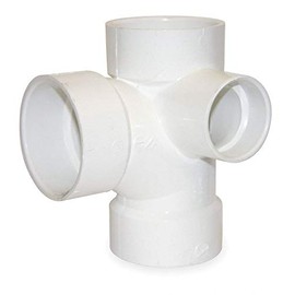 3" x 3" x 3" x 2" Hub PVC DWV Sanitary Tee with Inlet