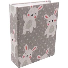 Dankeler Kleines Fotoalbum für Kinder, 100 Taschen, 10 x 15 Bücherregal-Baby-Bilderalbum, Einsteck-Fotobuch mit Leineneinband für die Familie(Hase)