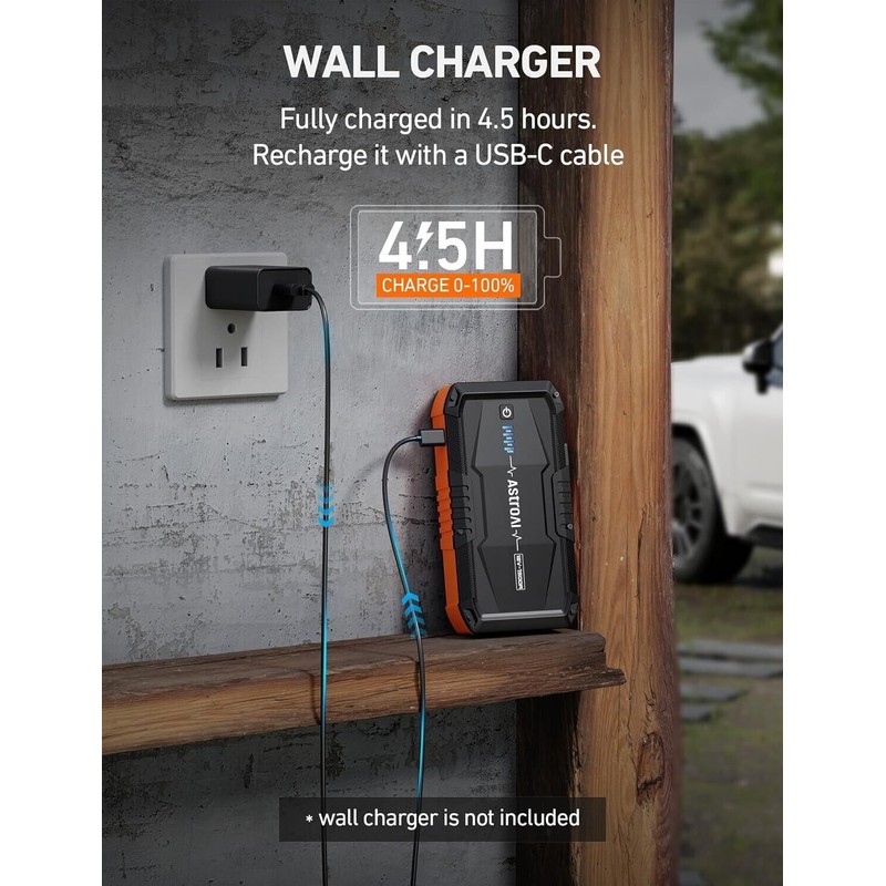 AstroAI S8 Car Battery Jump Starter 1500A Battery Pack (Orange)