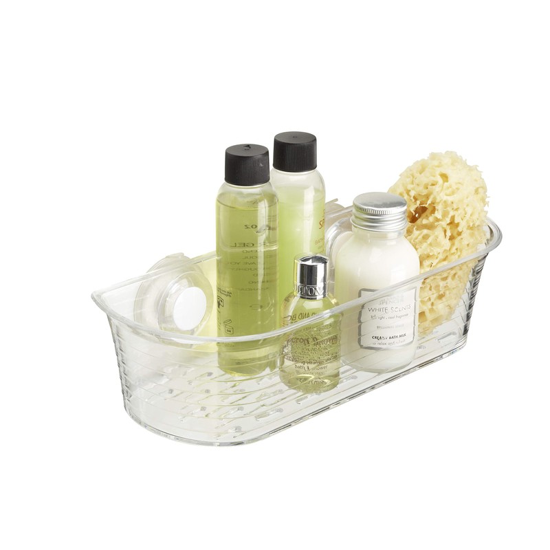 Croydex PA120632 Press 'N' Lock Suction Fit Long Basket, Silver