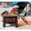 Fire Beauty 26" Steel Fire Pit with Grill & Diamond