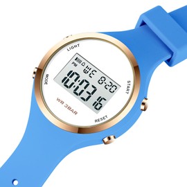 XCZAP Outdoor Sport Watches Alarm Clock 5Bar Waterproof LED Digital Watch (Blue-2)