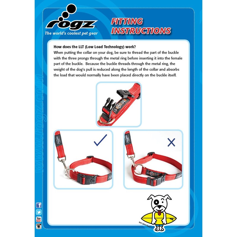 Rogz Fanbelt Collar Reflective, Pink