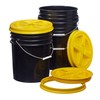 Consolidated Plastics 5 Gallon Black Food Grade Buckets + Yellow