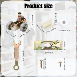 Sliding Pocket Door Hardware Kit, Sliding Door Top Hanger Rollers Wheels for 1-3/8 Inch Thick Doors, Johnson Part 1125 & 1500 Hardware Compatible with 100, 134F, 138F, 2610F Series