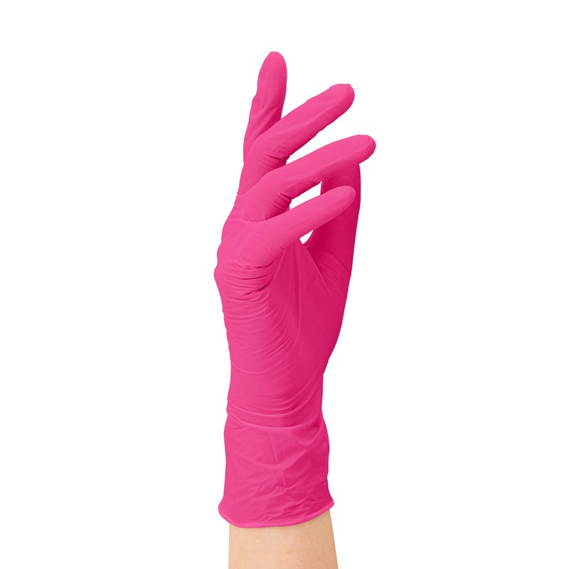 SF Nitrile Disposable Gloves S Magenta, Pack of 100/Box, Nitrile