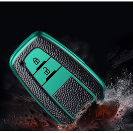 Toyota Smart Key Case, Key Cover, Key Protection, Key Holder, C-HR, New Crown, 50 Series, Prius, 70 Camry, Land Cruiser, Prado 150, Late Model Design, 2 button green