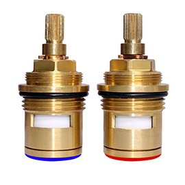 Skybath Bathroom Basin 2PCS G3/4'' 57MM Ceramic Disc Cartridge Replacement Mixer Hot and Cold Tap Inner Faucet Valve Quarter Turn