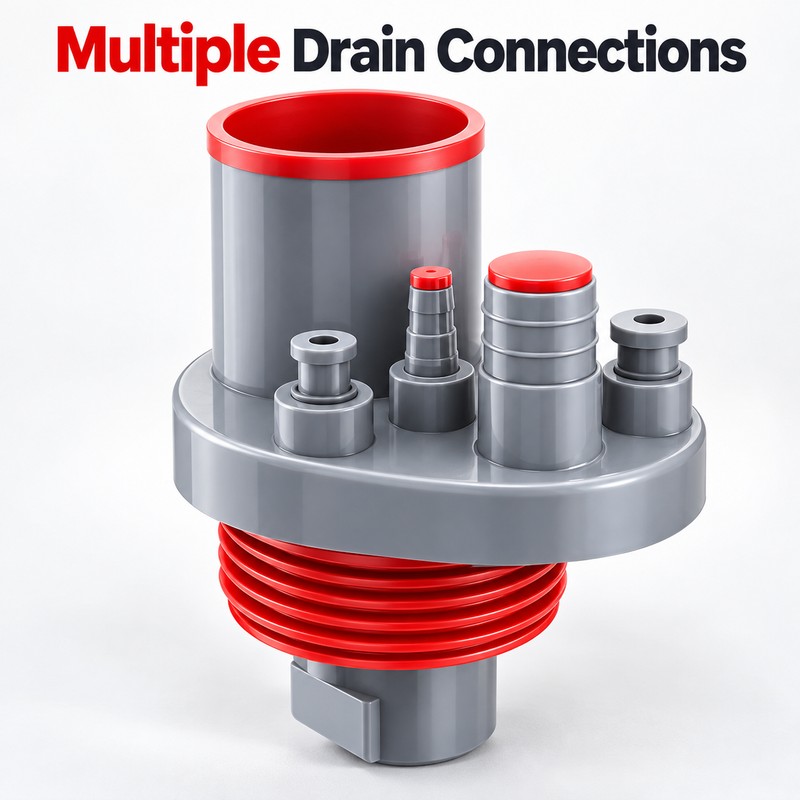5-in-1 Kitchen Drain Connector for Sink Appliances – Multi-Port Odor-Blocking