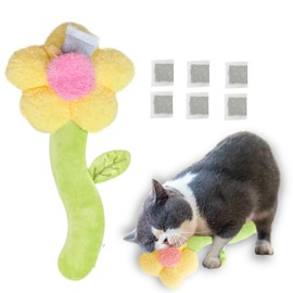 CECE PAW Flower Plush Cat Toy with Catnip Pocket | 11.8 Inch Soft Interactive Kicker Toy for Cats & Small Dogs | Perfect for Licking, Biting, Kicking & Cuddling