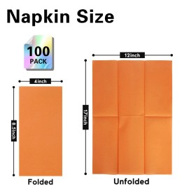 Goldclean 100 Pack Orange Paper Napkins, Disposable Linen-Feel Guest Towels Cloth-Like