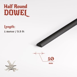 The Foamory High Density EVA Foam Dowel/Bevel - 1 Meter Cosplay Craft Material - Multiple Shapes - Multiple Diameters 5-40mm - Black (Single Pack - 10mm Diameter - Half-Round Dowel)