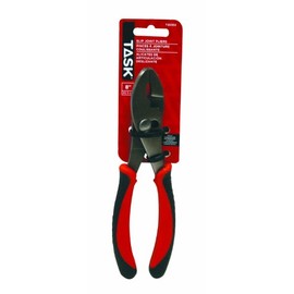 Task Tools T25352 Slip-Joint Pliers, Rubber Grip, 8-Inch