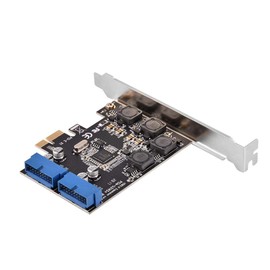 Tarjeta interna Lazmin de 2 puertos USB 3.0 PCIE, tarjeta de expansión PCI Express de hasta 5 Gbps chipset adaptador de tarjeta USB 3.0 de 19 pines con perfil bajo