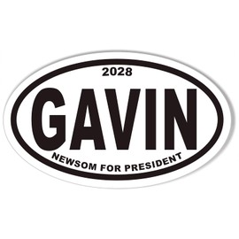Gavin Newsom for President 2028 Oval Bumper Sticker