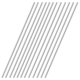 HXJDAM Pack of 12 Stainless Steel Rods, 2 x 300 mm Round Rods, Round Steel, Stainless Steel Full Round Rod, Rod Steel Round Bar for DIY (Diameter: 2 mm, Length: 300 mm)