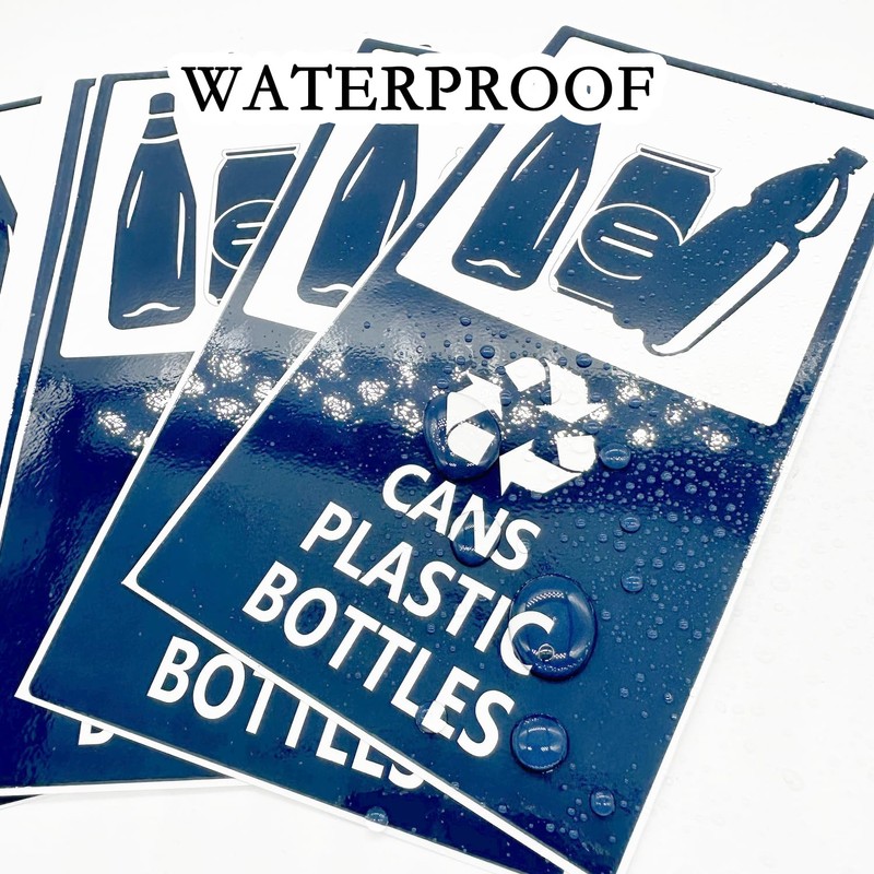 6 PCS Self Adhesive Recycle Sign Decals for Trash,8x4 inch