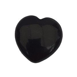 Tourmaline Heart Pendant | Black Tourmaline Healing Stone Jewellery Heart Pendant | Gemstone Schorl Chain Pendant Heart 25 mm Drilled