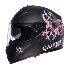 TRIANGLE TRIANGLE Full Face Motorcycle Helmet Dual Visor Helmets for Adult Men and Women with Smoked Sunshield DOT Approved