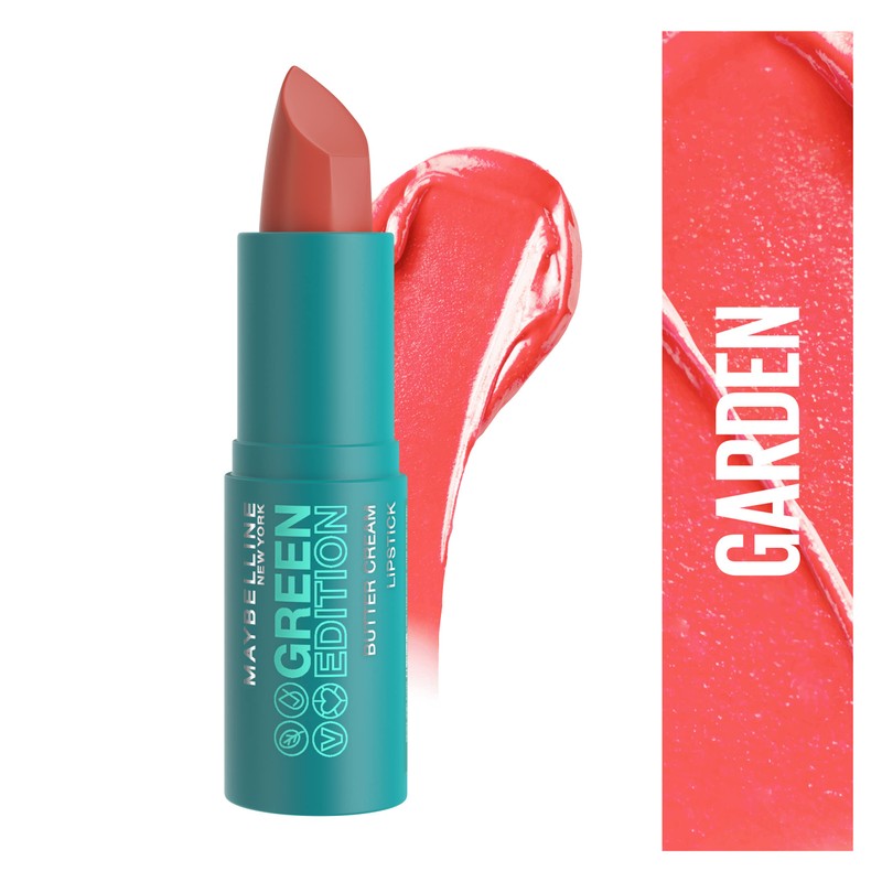 Maybelline New York Green Edition Buttercream Lipstick 007 Garden, 3.4