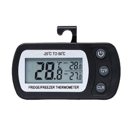YFFSFDC Digital Thermometer, Refrigerator Thermometer, Small, Electronic Thermometer, Suitable Temperature Range: -4°F to 102°F (-20°C to 50°C), Waterproof, Lightweight, Includes Hooks, Easy to Read