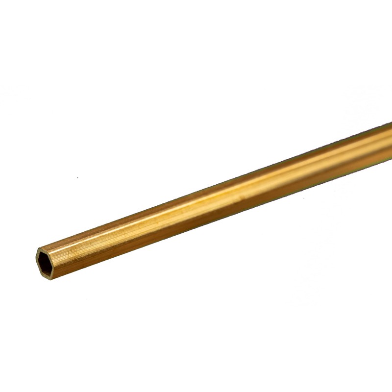 K&S Precision Metals Hexagonal Brass Tube 8272 – 1/8" OD