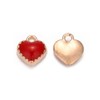 Airssory 100 Pcs Sweet Red Heart Mini Charm Enamel LightGold