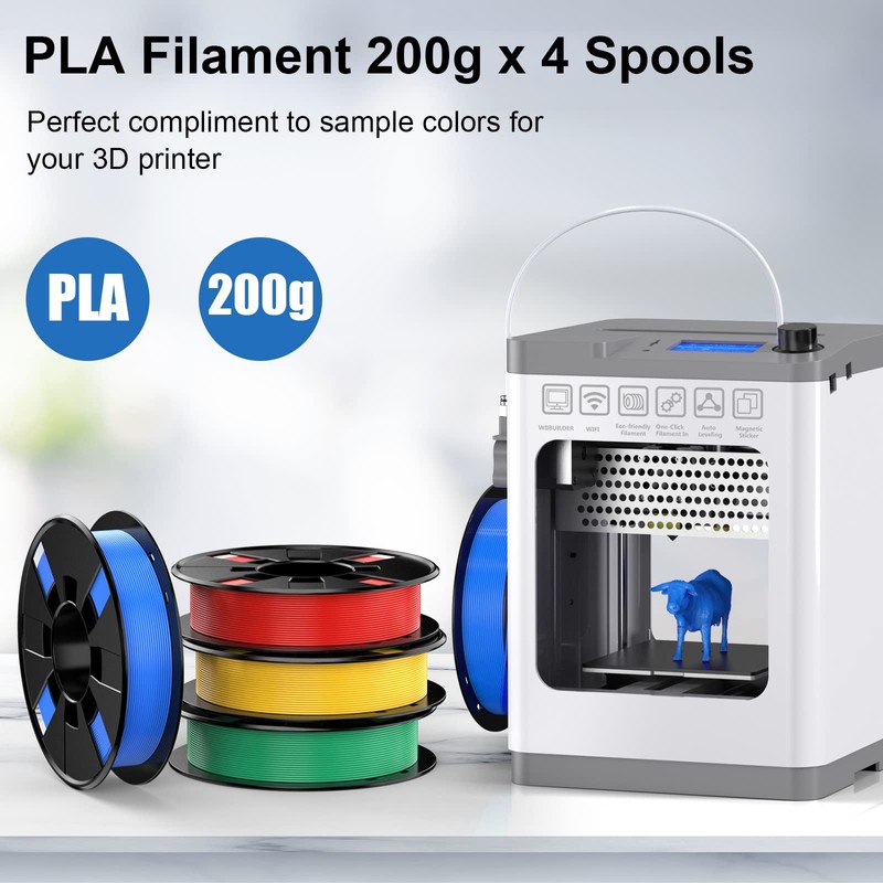 ENTINA 4 Colors PLA 3D Printer Filament Bundle, PLA Filament