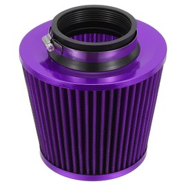 PATIKIL Clamp-On Dry Air Filter 3" (76 Mm) Inlet Cold Air Intake Cleaner Cone Replacement Performance Washable Vent Breather Filter for Dirt Bike Motorcycle Car Purple