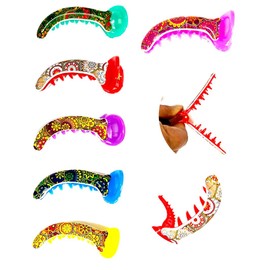 BHARATGAURAV Pack Of 6 Printed with Double Coated Banana Hair Clip Mirchi Shape Claw for Girls & Women