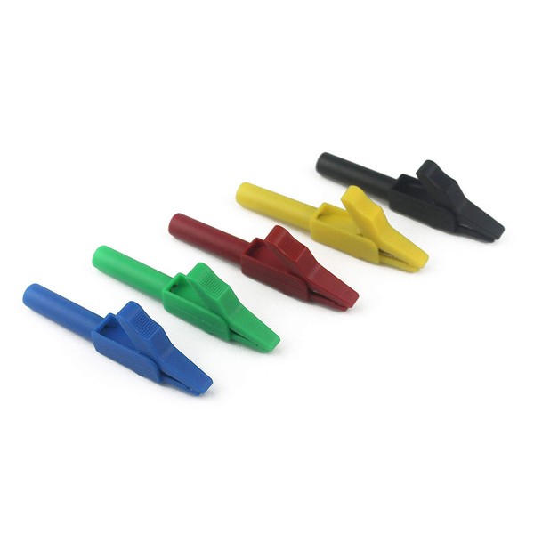 Aofan Banana Plug Insulated Alligator Clips 4mm/15A/300V, Fully Insulated Plug-in