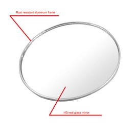 Newest Upgrade Blind Spot Mirror, Ampper 3" Aluminum Frame Round HD Glass Convex Wide Angle Rear View Mirror For All Universal Vehicles Car Suv Truck