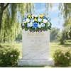 Naramiji Cemetery Flowers Saddle and Headstone Flower Saddle - Blue