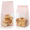 50 pcs Bakery Bags with Window, Reusable Paper Bread Bags,