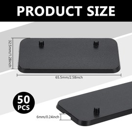 FINGERINSPIRE 50PCS Plastic Black Stand Bases for Most 6 inch Action Figure 65.5mmx32.5mm Action Figure Stand Bases Model Display Support Stands Base 2 Pegs Model Support Stands for GI Joe Motu