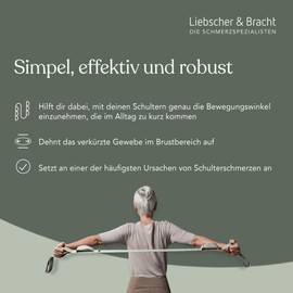 Liebscher & Bracht Original Shoulder Saver - Stretch Strap with Loops for Easy Practice for Shoulder Pain - Stretch Band Made of 100% Cotton Includes Exercises in the App - Made in Germany