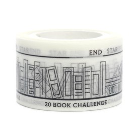 LAOMIS Japanese 20 Book Reading Challenge Writable Washi Tape / 25mm x 10M / 111 Stickers