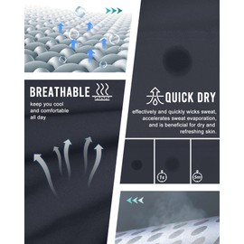 Outdoor Ventures Men's 10" Hiking Shorts Water-resistants Quick Dry Outdoor Golf Shorts Grey