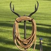 Bernini Antler Garden Hose Holder, Freestanding Metal Water Hose Holder,