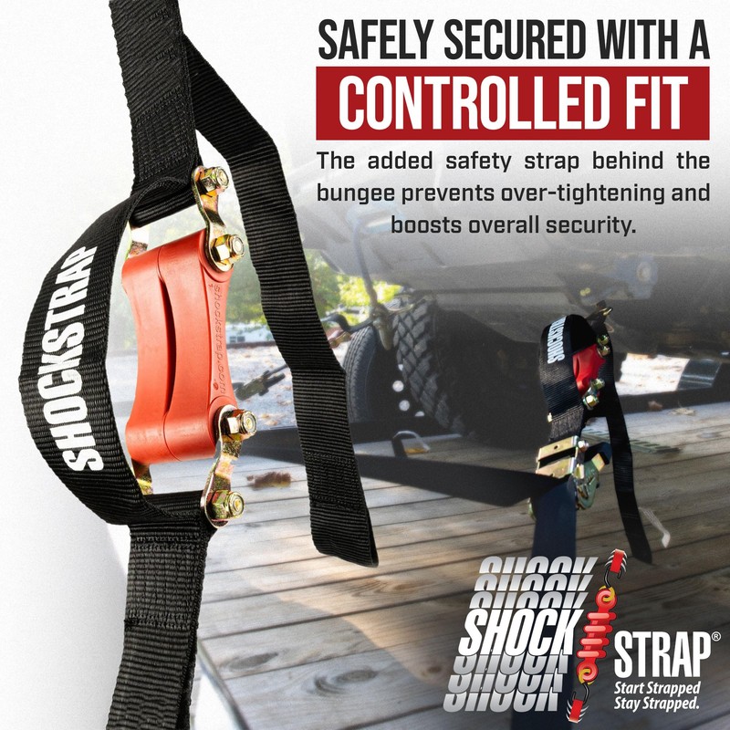 SHOCKSTRAP Ratchet Strap, 9’ x 2” Shock Absorbing Heavy Duty