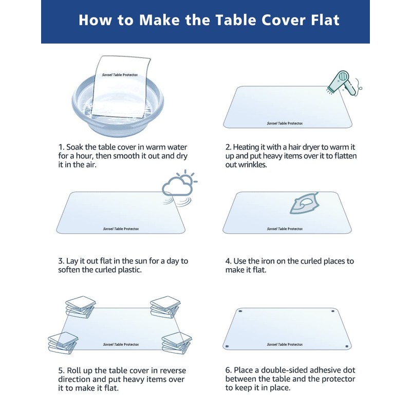 54 Inch Round Clear Plastic Table Protector for Dining Room