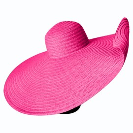 Tinkeep Oversized Beach Straw Hats for Women for Women Extra Large Wide Brim Beach Hat Foldable Roll up Floppy Sun Hat (Rose)