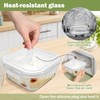 Small Glass Containers with Lids Square, 3 Cup Borosilicate Glass