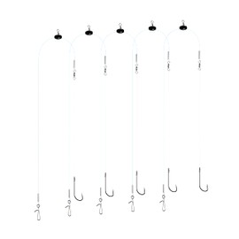 Luroad 5pcs Sea Fishing Pulley Rigs Single Hooks & Double Hooks, Pre Tied Fishing Rigs Hook Sizes 1/0, 2/0, 3/0 for Beach Casting Shore Fishing Flounder, Whiting (2/0, 5pcs Single Hook)